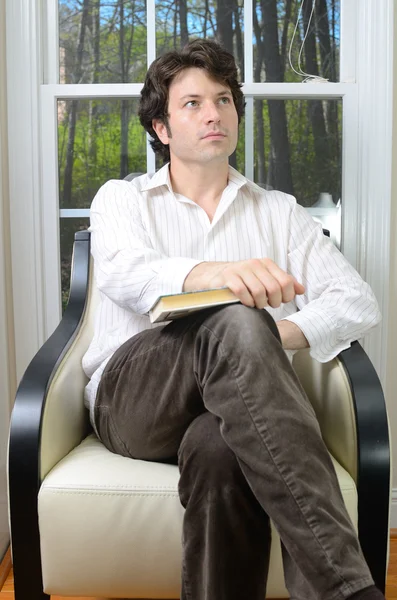 Man With Book — Stock Photo, Image
