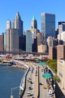 Brooklyn Bridge and Manhattan clipart