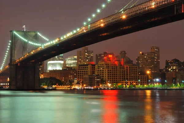 Ponte di Brooklyn al tramonto — Foto Stock