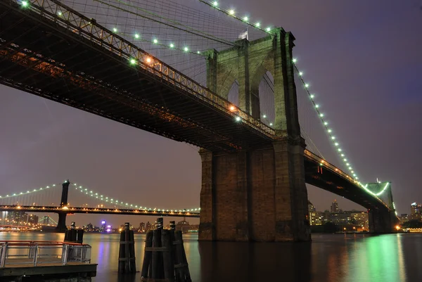 Ponte di Brooklyn al tramonto — Foto Stock