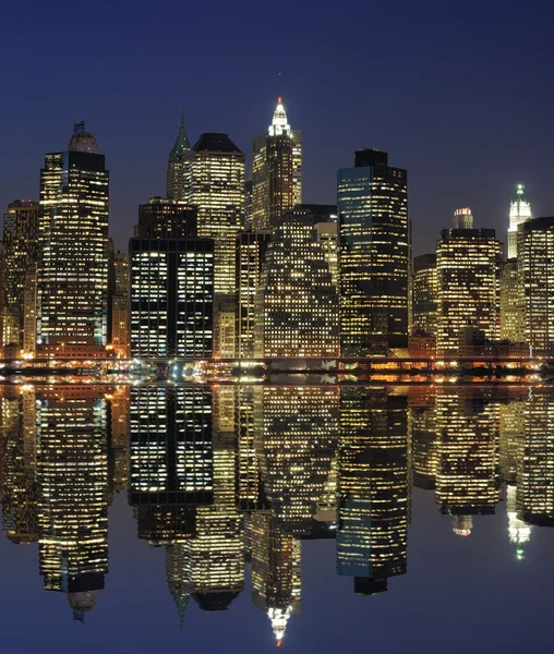 Nedre Manhattan på natten — Stockfoto