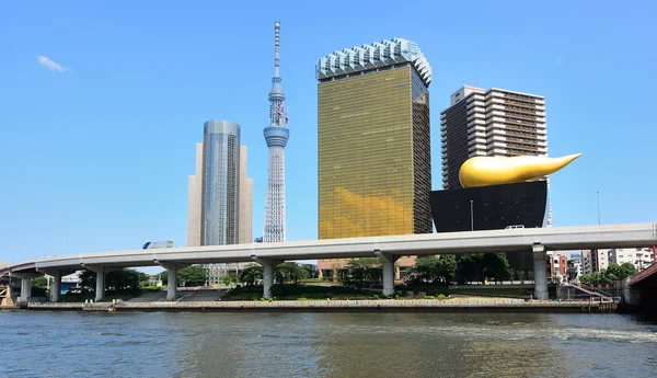 Tokyo Skyline at Azumabashi — Stock Photo, Image