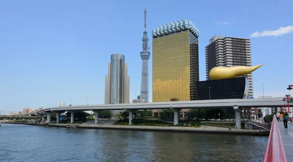 Tokyo Skyline at Azumabashi — Stock Photo, Image