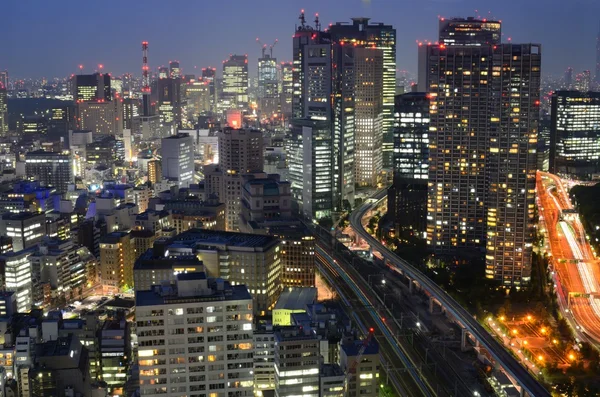 Budovy a silnice v Tokiu — Stock fotografie