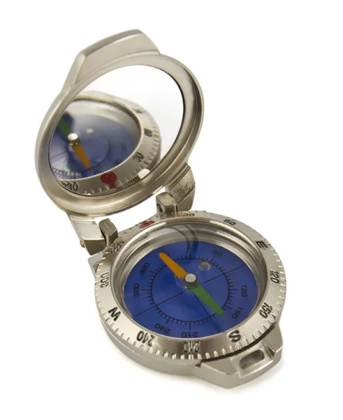 Kompass i en kår från kastade med en mörk blå urtavla — Stockfoto