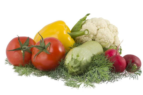 Beyaz arka planda sebzeler — Stok fotoğraf