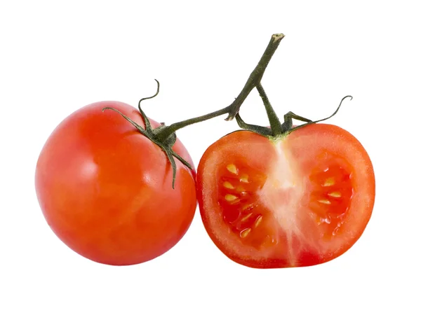 Tomat med hälften av tomat — Stockfoto