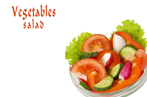 Salad from vegetables on a white background — Stock Photo, Image