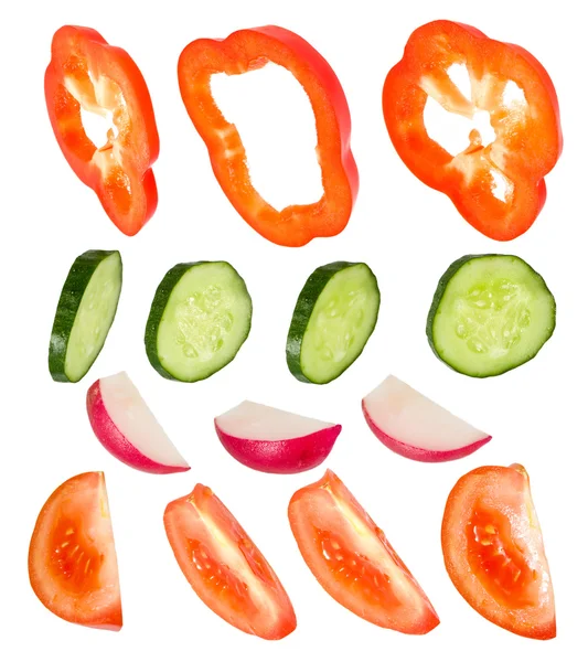 Clipart pimenta, pepino, rabanete de jardim, tomate — Fotografia de Stock