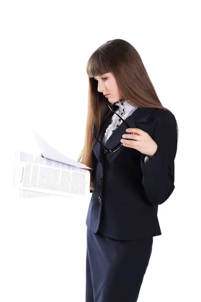 Κοπέλα στο επαγγελματικό κοστούμι — Φωτογραφία Αρχείου