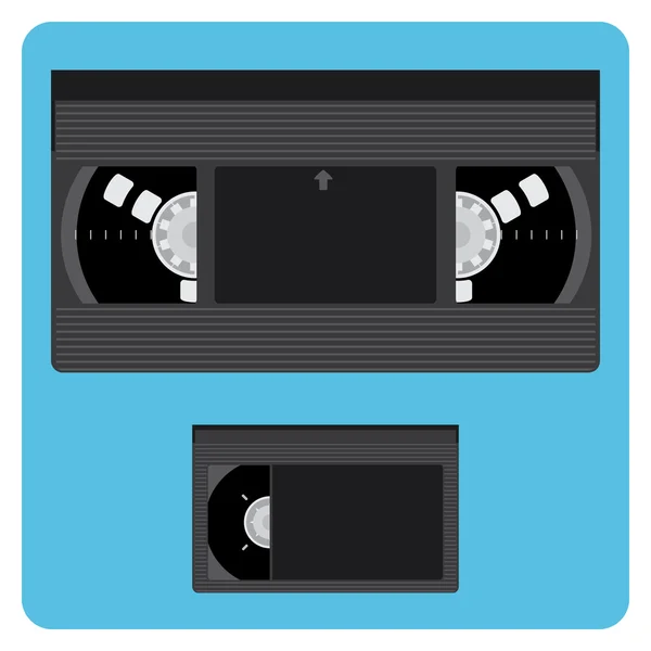 VHS & Mini videokassett utan etiketter — Stock vektor