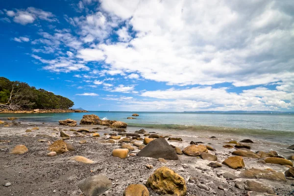 Кам'янистий пляж, Нова Зеландія — стокове фото