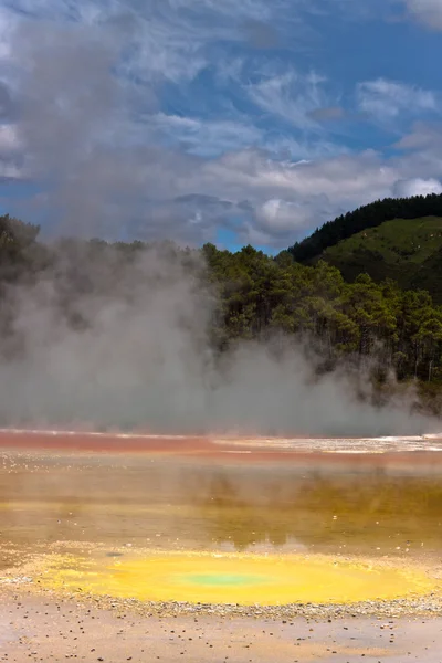 Геотермальный красочный бассейн, Новая Зеландия — стоковое фото