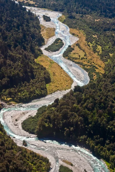 Cook River aéreo - Nova Zelândia — Fotografia de Stock