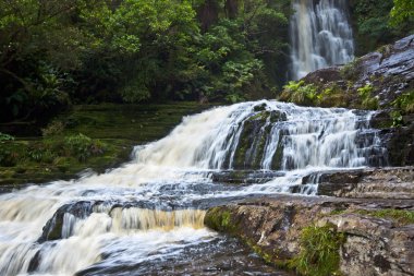 Purakaunui Waterfall in New Zealand clipart