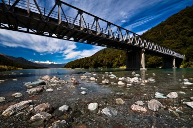 Alpine bridge in New Zealand clipart