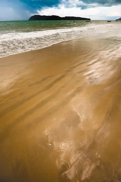 Long sandy golden beach — Stock Photo, Image