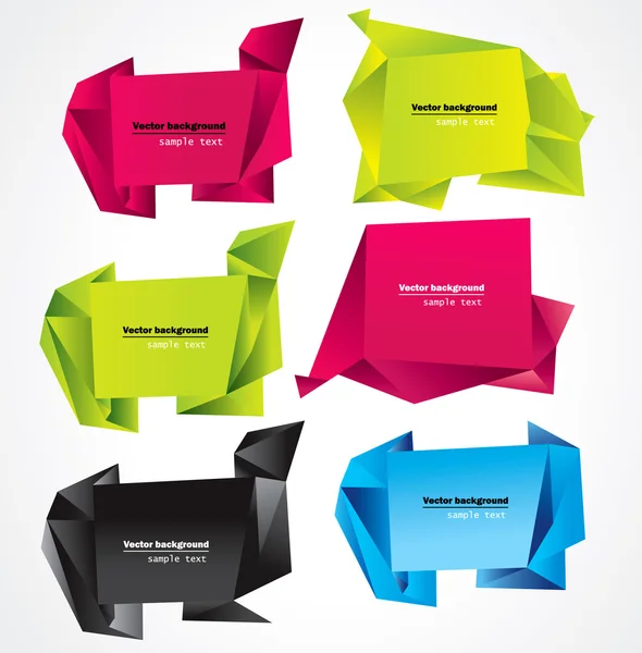 Vector set van origami banners — Stockvector