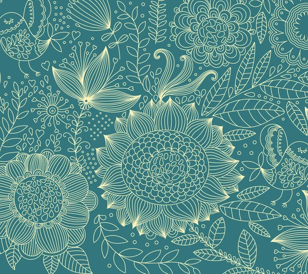 꽃 패턴으로 클래식 벽지. — 스톡 사진