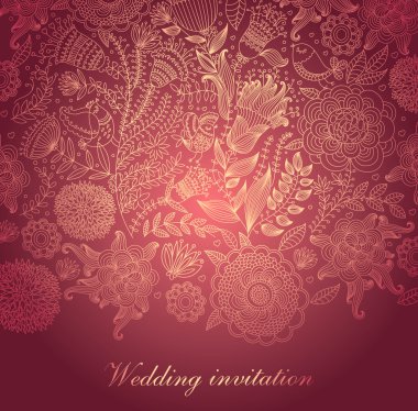 Ornamental wedding invitation clipart