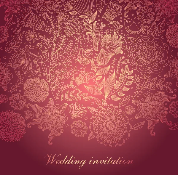 Ornamental wedding invitation — Stock Vector