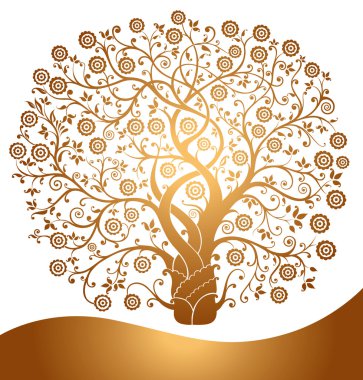 Vector gold tree clipart