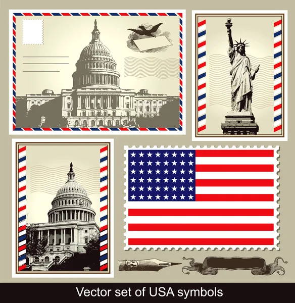 stock vector Vector set of USA symbols