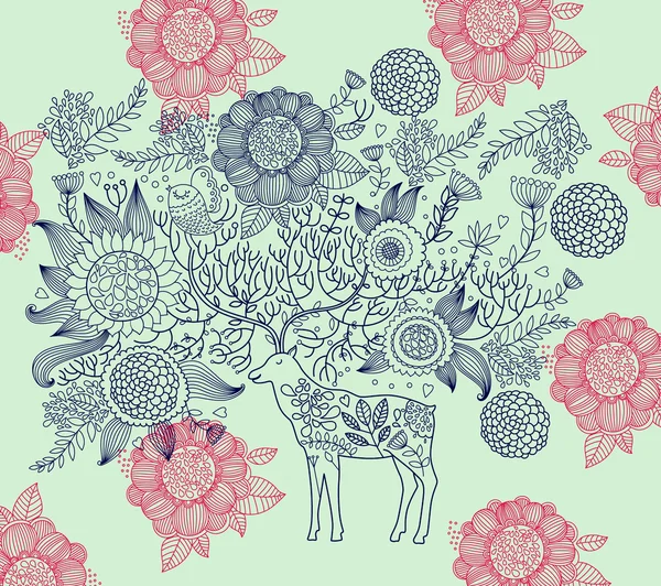 美丽的装饰鹿 — 图库矢量图片