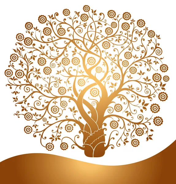 Drzewo wektor złoto — Wektor stockowy