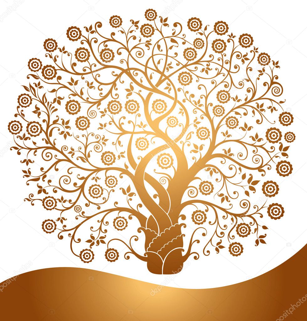 Vector gold tree