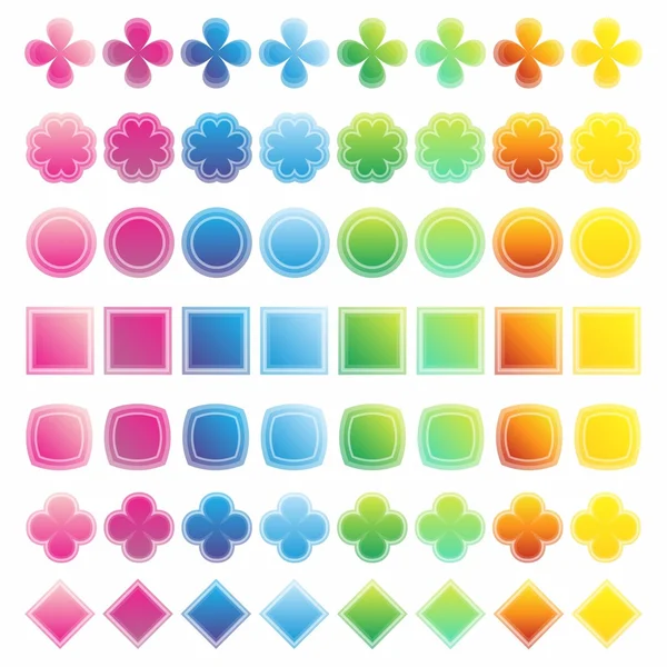 Botones de color transparente — Vector de stock