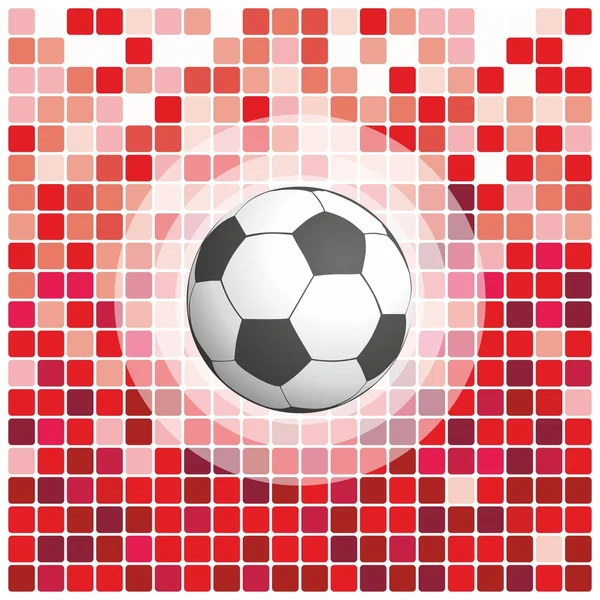 Bola de futebol em um fundo vermelho — Vetor de Stock