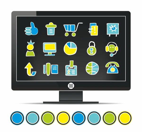 Icon on the screen — Stock Vector