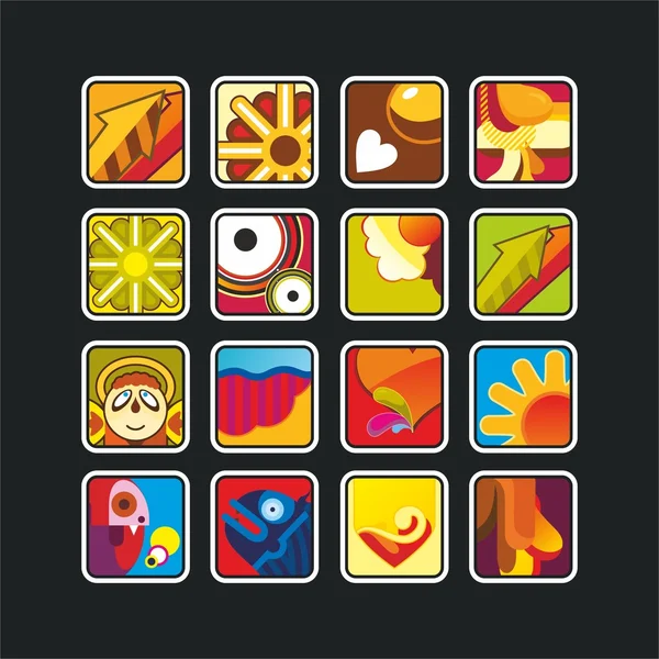 Iconos cuadrados abstractos — Archivo Imágenes Vectoriales