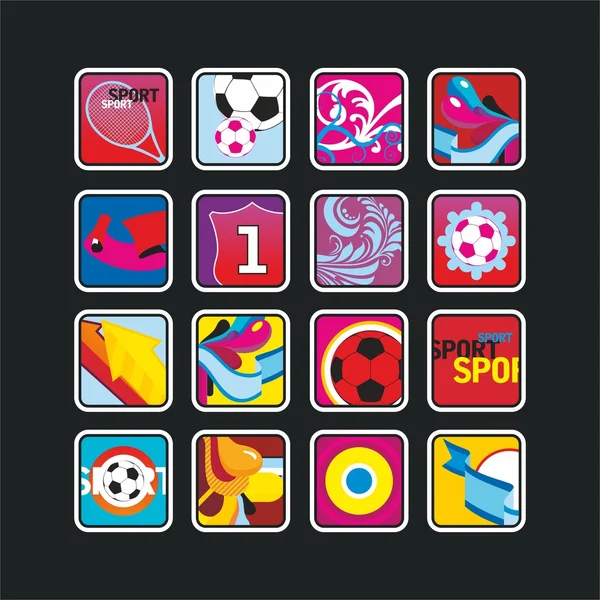 Náměstí sportovní ikony — Stockový vektor