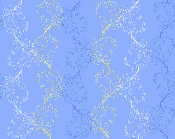 Patrón floral sin costura azul vectorial — Vector de stock