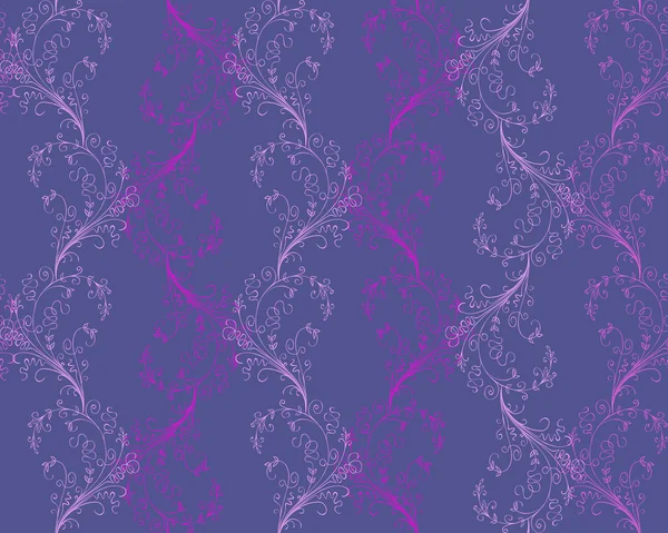 Vector púrpura patrón floral sin costura — Vector de stock