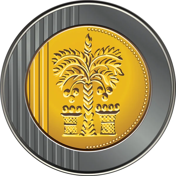 Vector Israeli shekel coin with the image of the date palm — Stock Vector