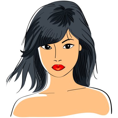 Vector Asian girl clipart