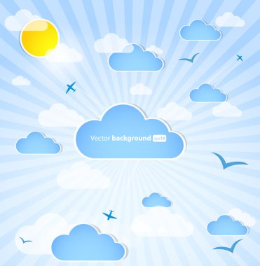 Good weather background. Blue sky with clouds clipart