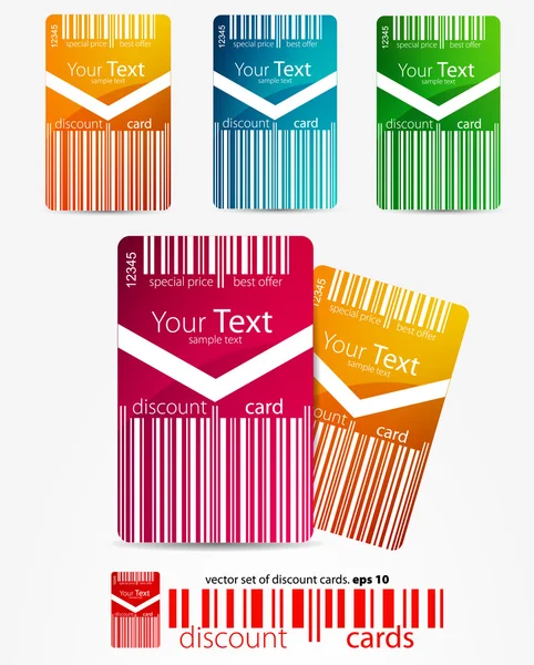 Set of discount color cards — Stock Vector