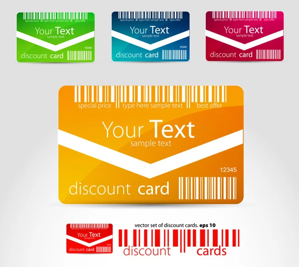 Set of horizontal discount cards — Stock Vector