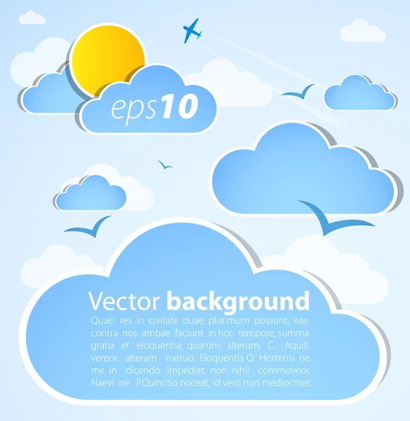 Jó Időjárás háttérrel. kék ég, a felhők — Stock Vector