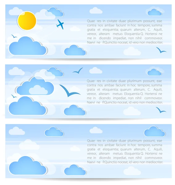 Uppsättning av rubriker för en webbplats. bra väder — Stock vektor