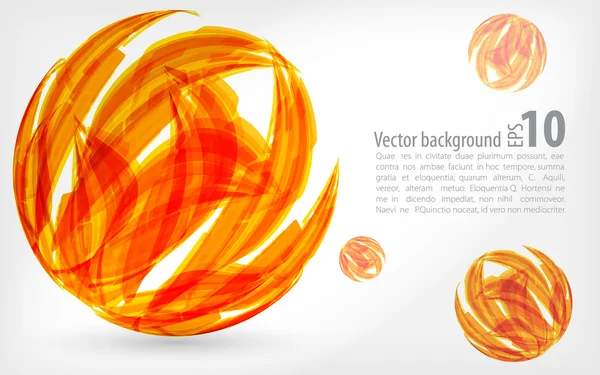 抽象的な背景。オレンジ色の球. — ストックベクタ