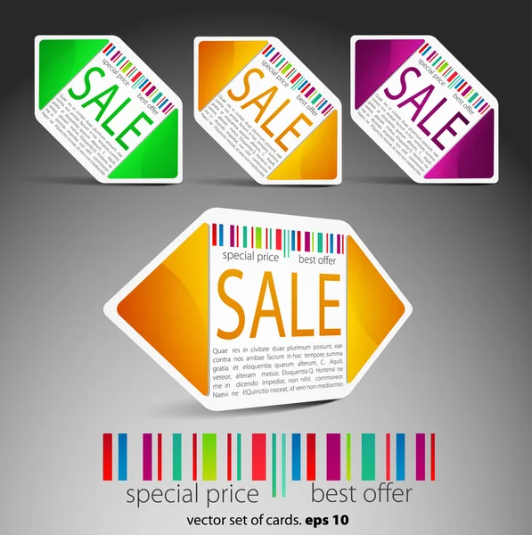 Color sale tickets — Stock Vector