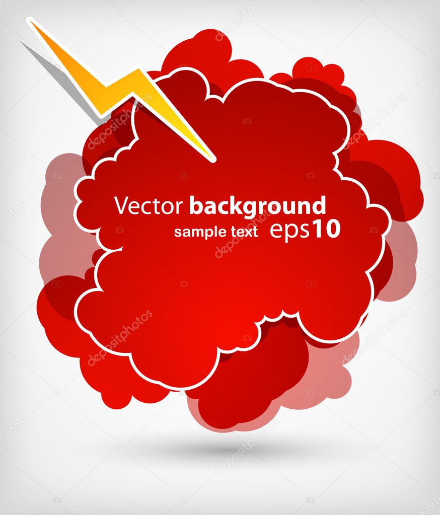 Vector red thundercloud