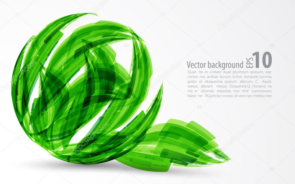 Abstract background. green sphere.