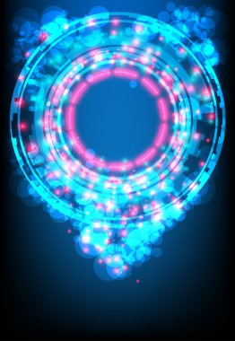 Abstract space background with glowing lights clipart