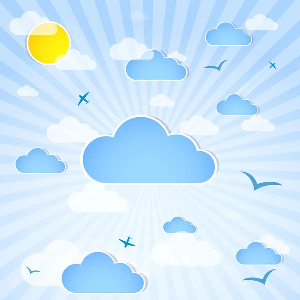 Goed weer achtergrond. blauwe hemel met wolken — Stockfoto